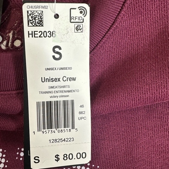 peloton adidas Burgundy Sweatshirt size small - Picture 3 of 5